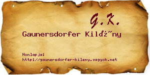Gaunersdorfer Kilény névjegykártya